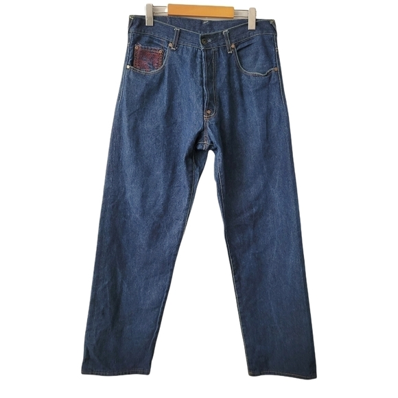 High Waist Wide Leg Button Fly  Embroidered  Jeans Size W30 L31 Designer… - Picture 5 of 12